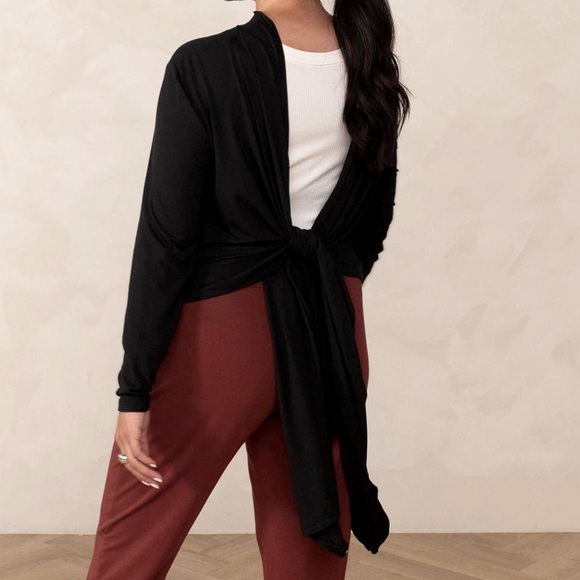 Encircled Sweaters - ENCIRCLED 🇨🇦 The Everyday Twist Top Women’s SZ L 💥 GREY 💥 Travel Cardigan Duster